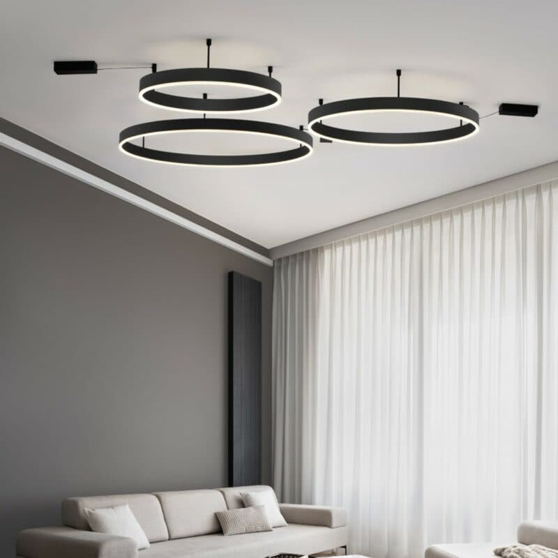 Nova Luce Deckenleuchte Motif in Schwarz Wohnbeispiel