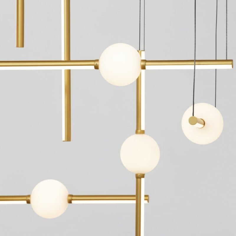 Nova Luce Pendelleuchte Acrobat 8-flammig Detailansicht
