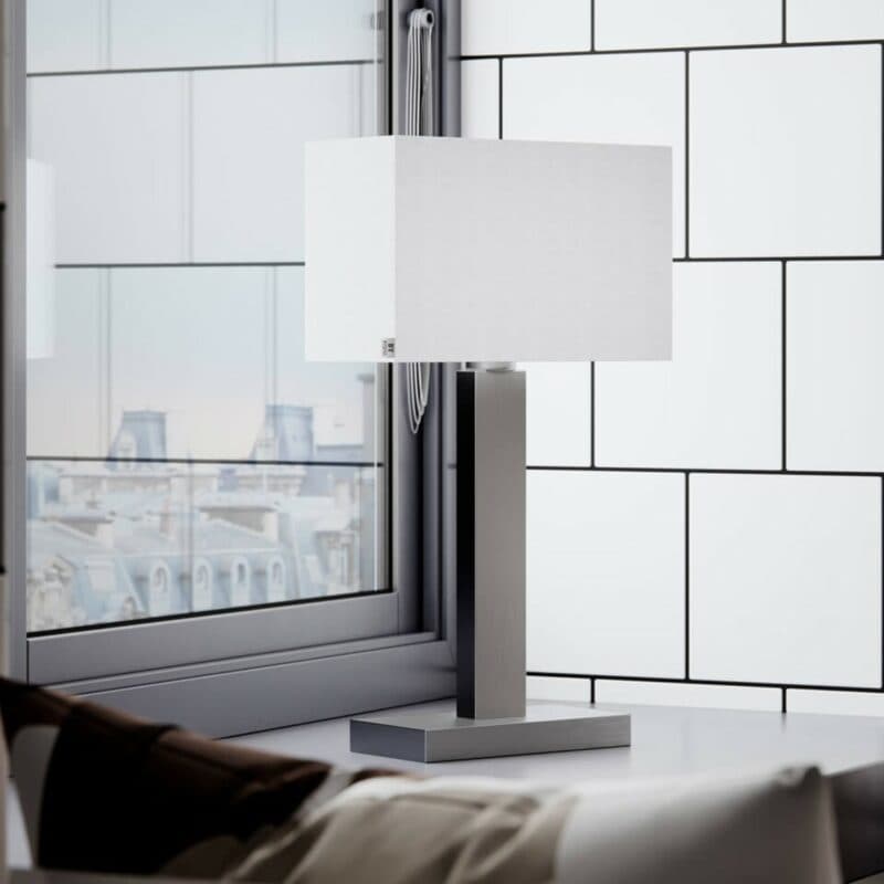 By Rydéns Tischleuchte Prime in Weiß/Satin mit 47 cm Wohnbeispiel