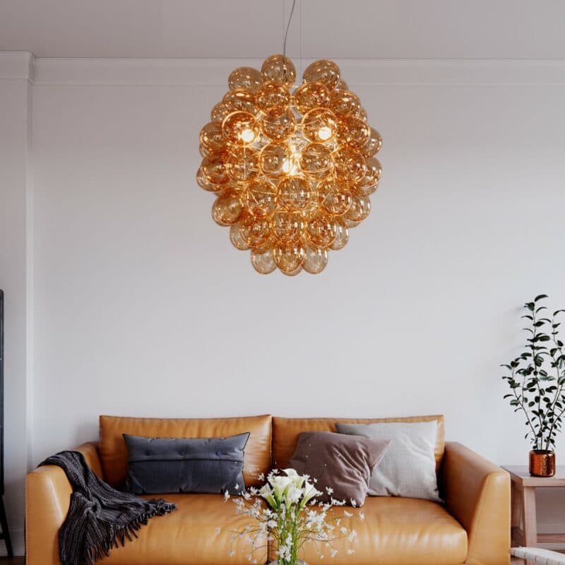 By Rydéns Pendelleuchte Deluxe in Cognac Wohnbeispiel