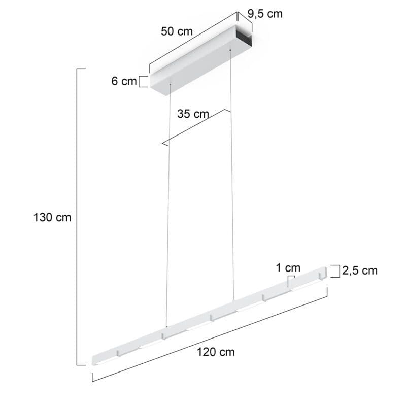 Steinhauer Pendelleuchte Bloc mit 120 cm Maße