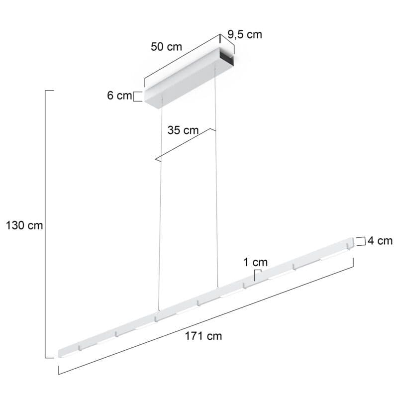 Steinhauer Pendelleuchte Bloc mit 171 cm Maße