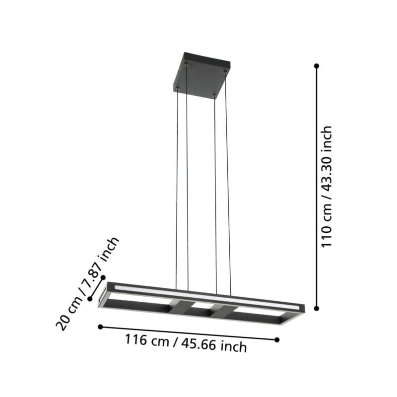 Eglo Pendelleuchte Salvilanas-Z mit 116 cm Maße