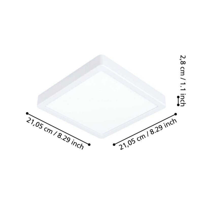 Eglo Deckenleuchte Fueva-Z quadratisch mit 21 cm Maße