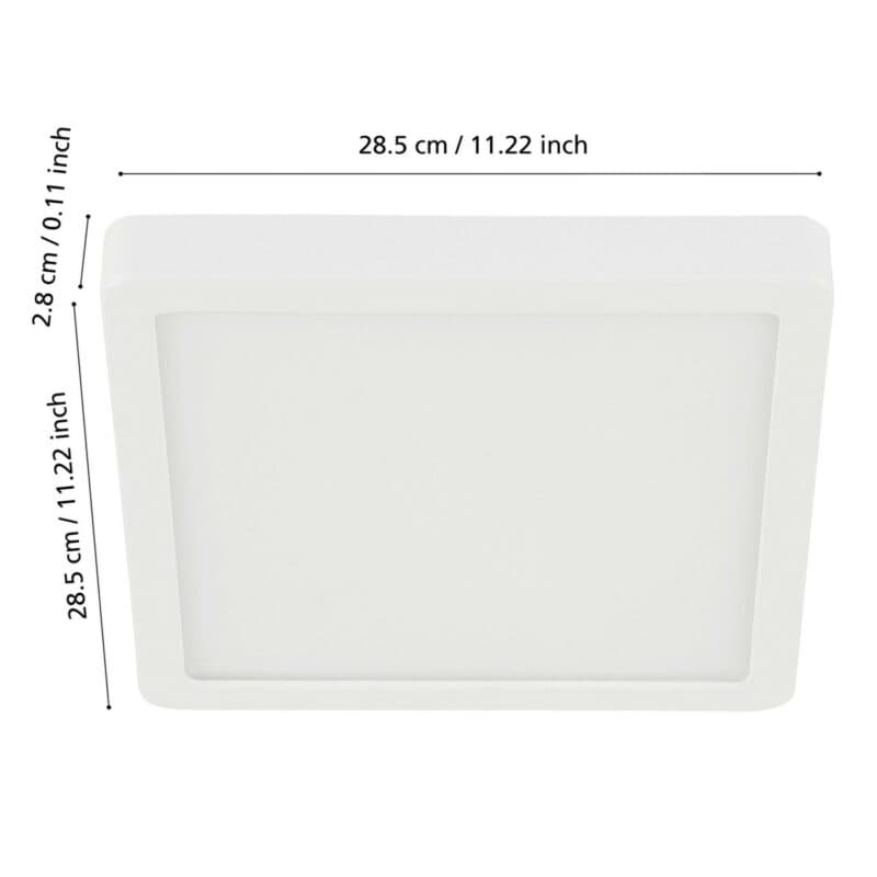 Eglo Deckenleuchte Fueva-Z quadratisch mit 28 cm Maße