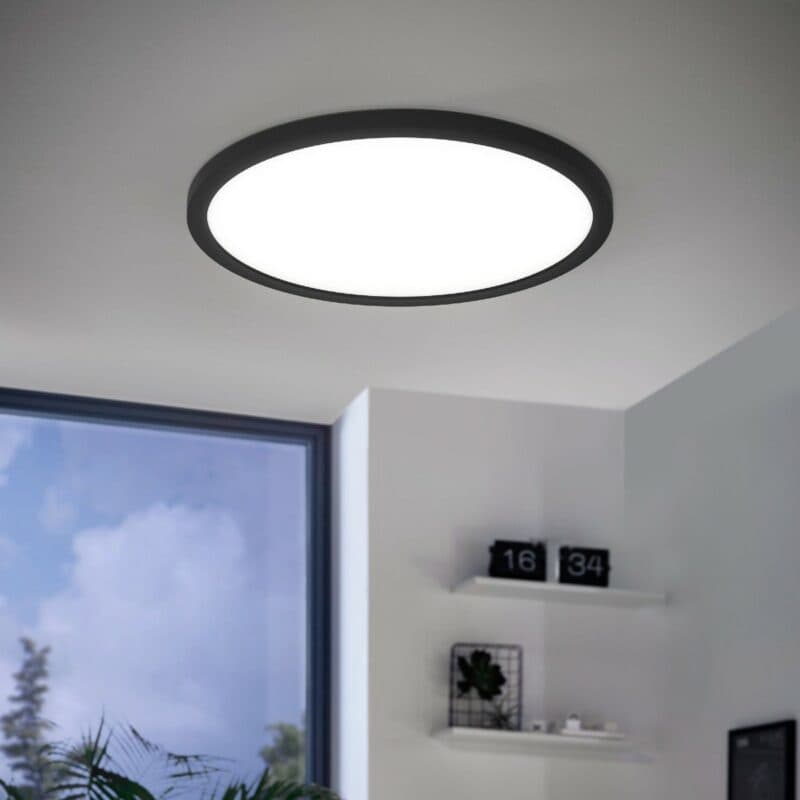 Eglo Deckenleuchte Rovito-Z Small (ø30cm) in Schwarz mit runder Form Ambientebeispiel