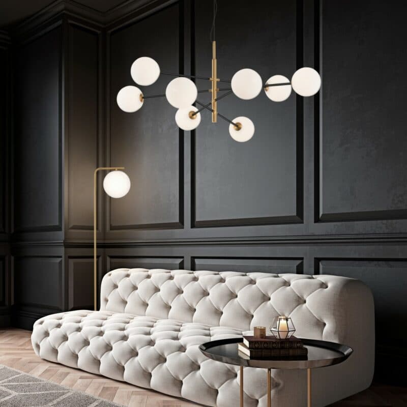 Nova Luce Pendelleuchte Vitra 8-flammig Ambientebeispiel
