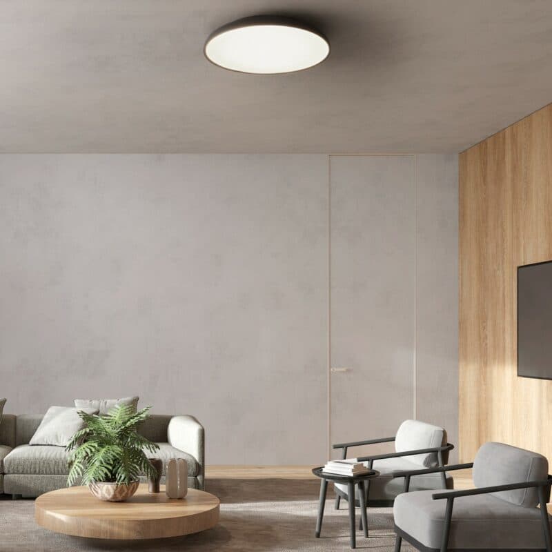 Nova Luce Deckenleuchte Linus in Schwarz mit 60 cm Wohnbeispiel