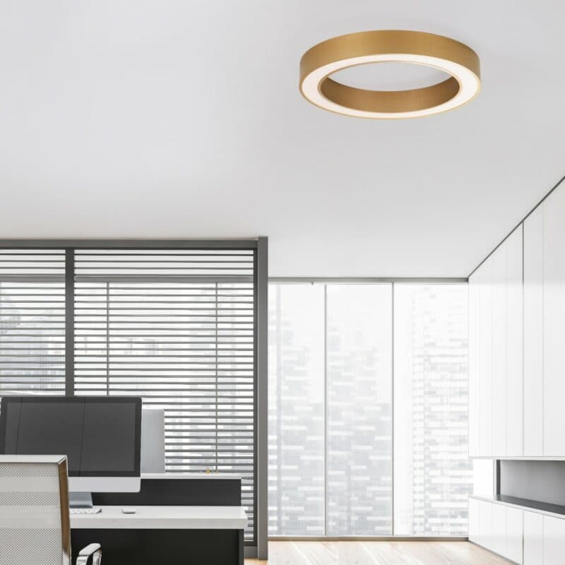 Nova Luce Deckenleuchte Morbido in Gold mit 60 cm Wohnbeispiel