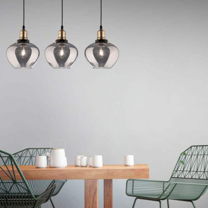 Nova Luce Pendelleuchte Cedro 3-flammig Wohnbeispiel