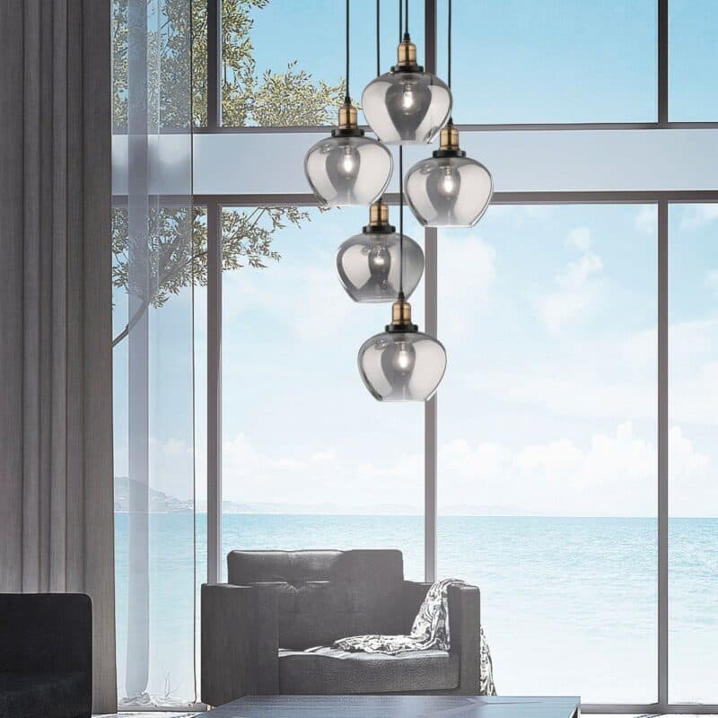 Nova Luce Pendelleuchte Cedro 5-flammig Wohnbeispiel