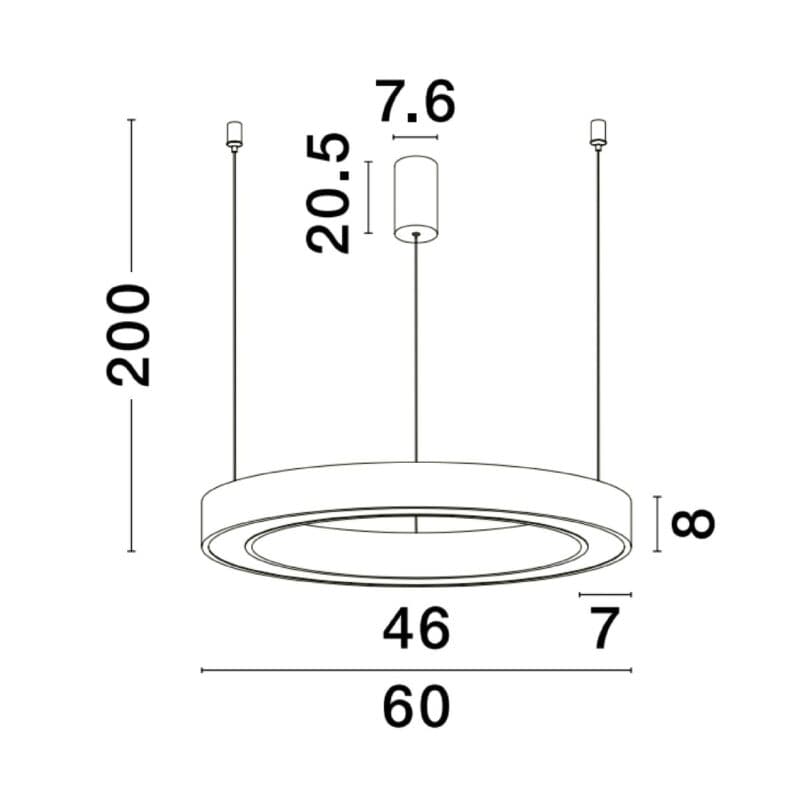 Nova Luce Pendelleuchte Morbido mit 60 cm Maße