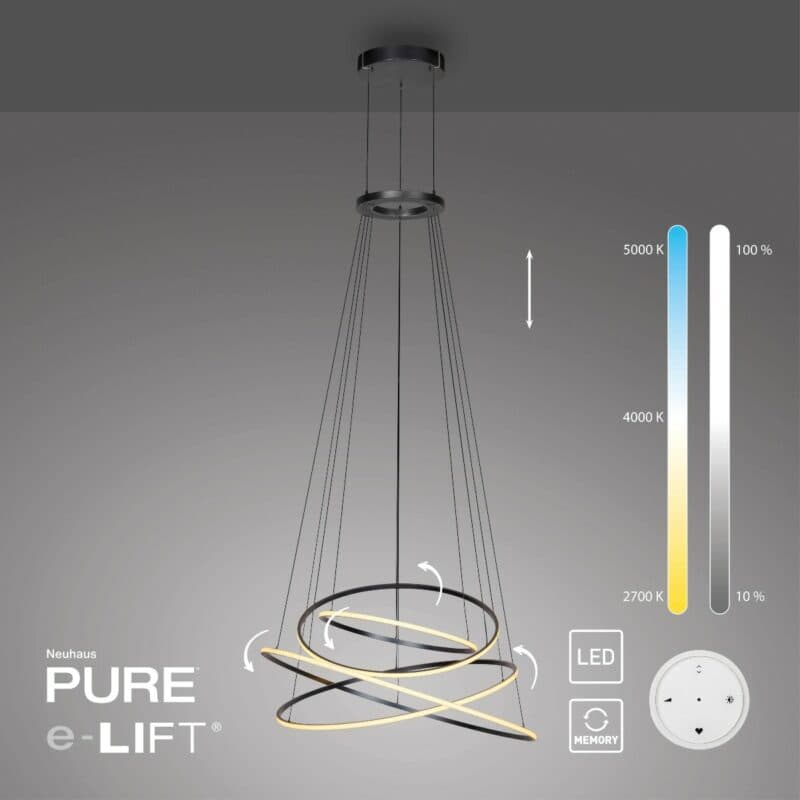 Paul Neuhaus Pendelleuchte Pure E-Flying Rings