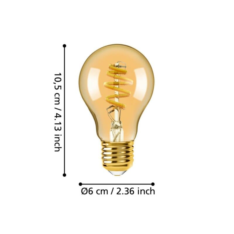 Eglo 4,9 W Smart-LED-Filament Amber E27 Maße