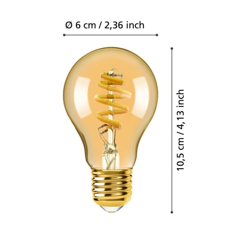 Eglo 4,9 W Smart-LED-Filament Normale E27 Maße