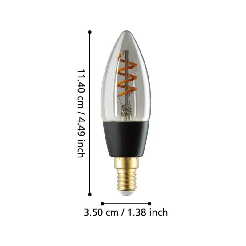 Eglo 4 W Smart-LED-Filament Kerze E14 2000 K Maße
