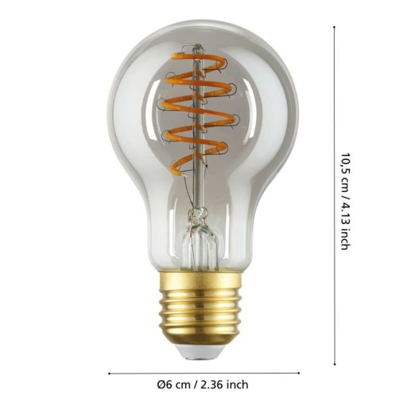 Eglo 4 W Smart-LED-Filament Normale Rauch E27 Maße