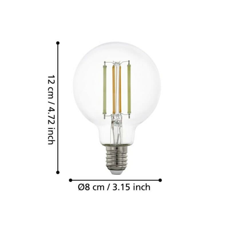Eglo 6 W Smart-LED-Filament Globe 80mm E27 Maße