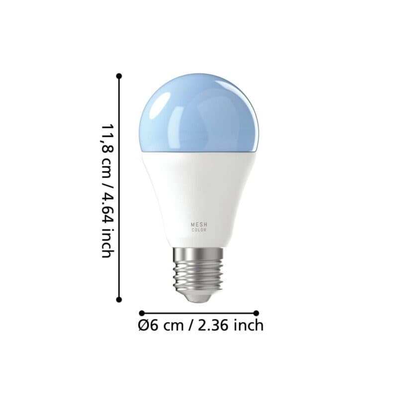 Eglo 9 W Smart-LED-Filament Kugel E14 RGB Maße