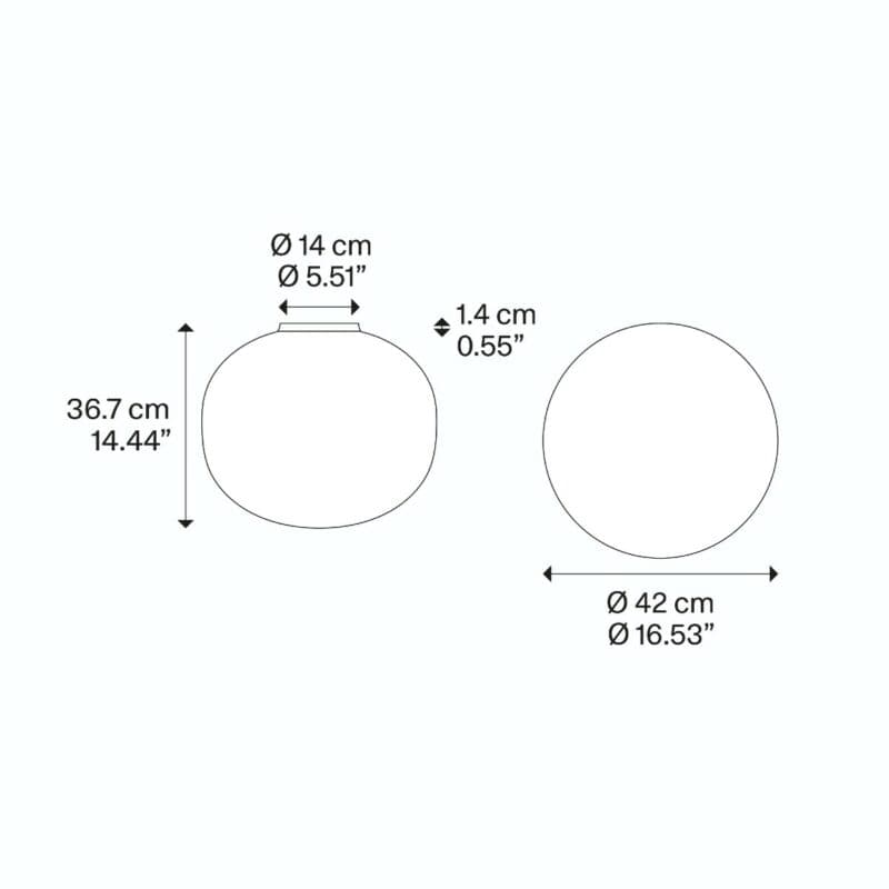 Lodes Wand- und Deckenleuchte Volum mit 42 cm Maße