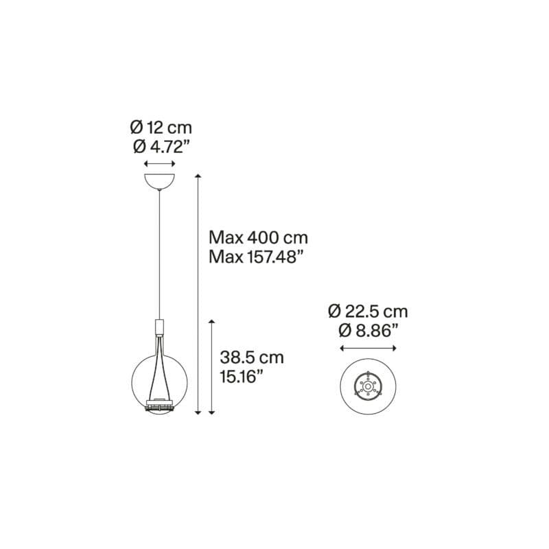 Lodes Pendelleuchte Sky-Fall Round Medium Maße