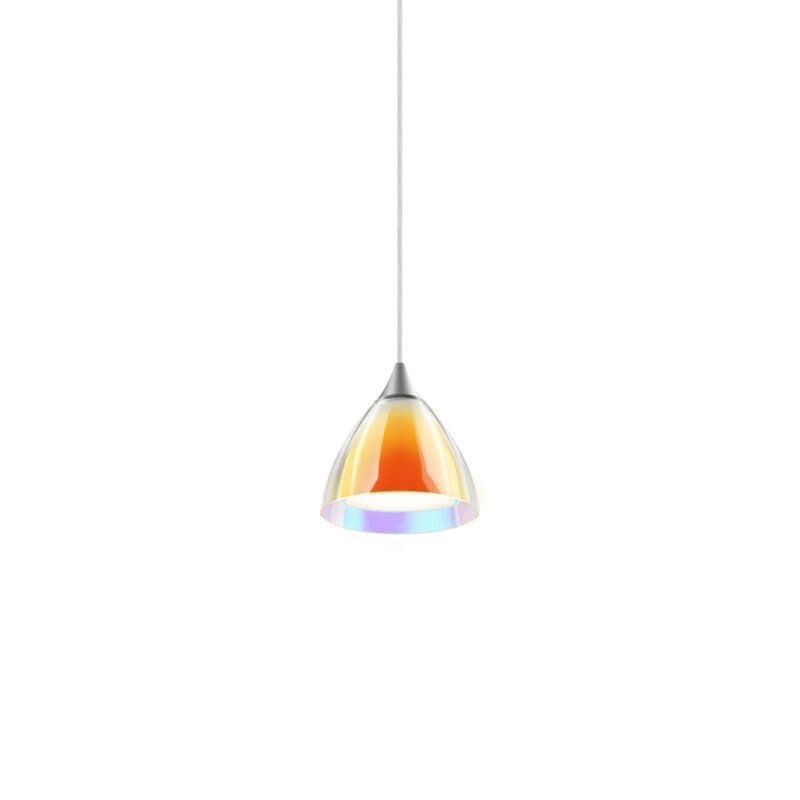 Bruck Pendelleuchte Silva in Chrom matt/Orange-Gelb mit 11 cm