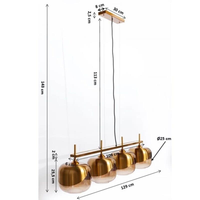 Kare Pendelleuchte Golden Goblet Ball Maße