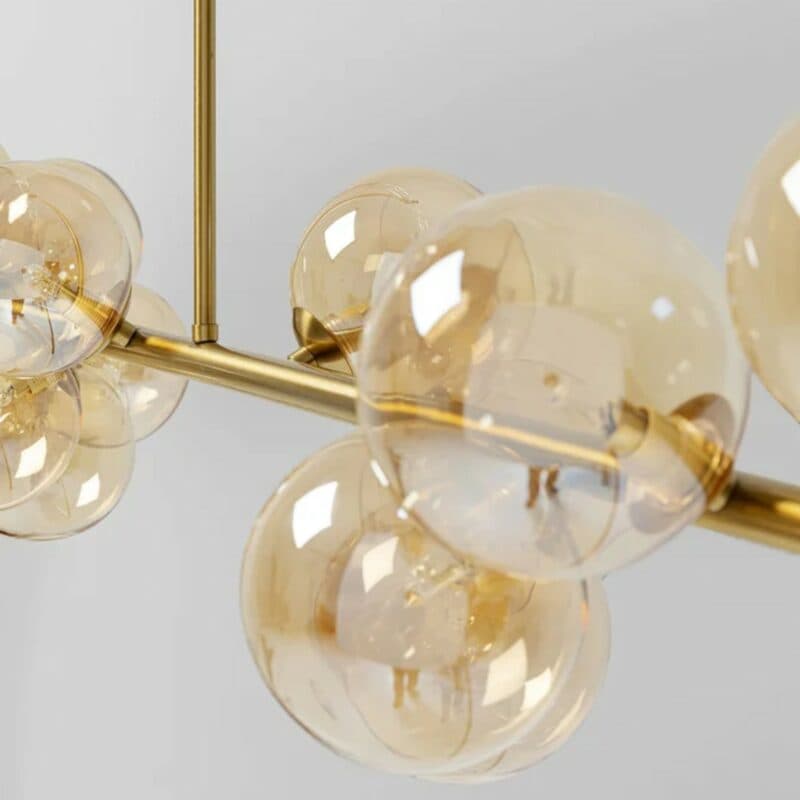 Kare Pendelleuchte Scala Balls in Messing Detailansicht