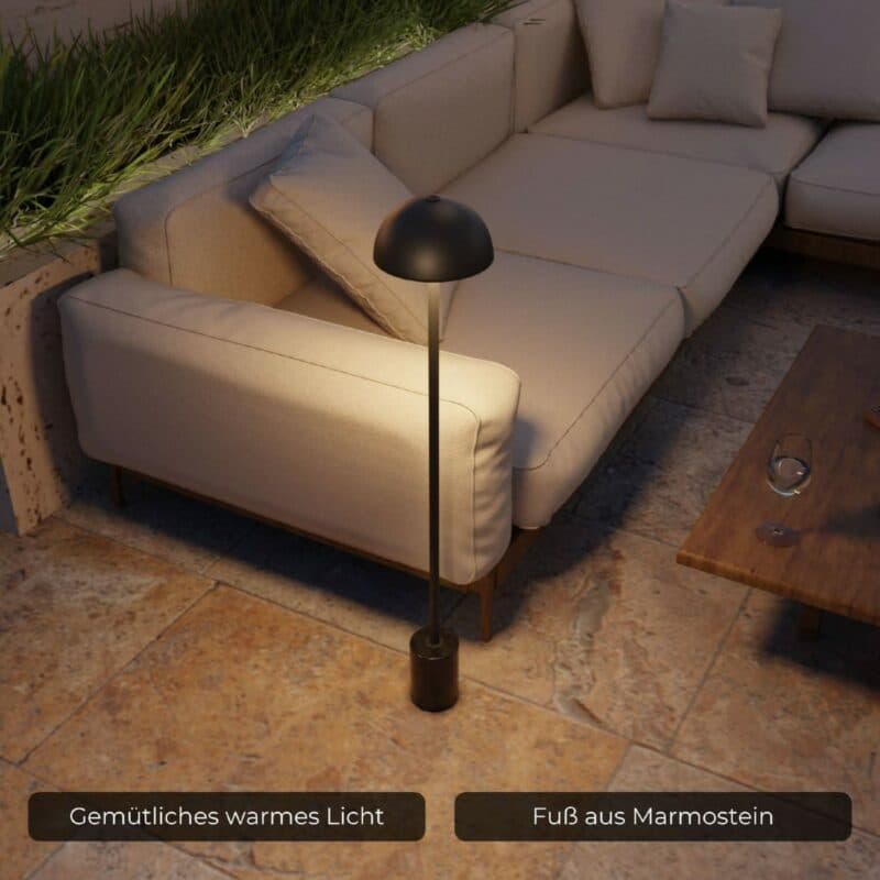 Lumière Design Akku-Stehleuchte Aurora in Schwarz