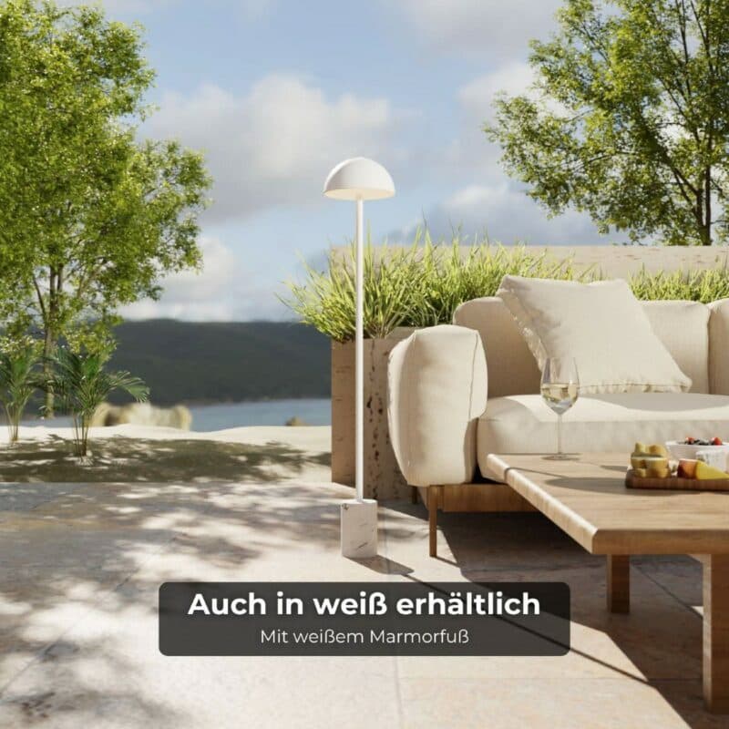 Lumière Design Akku-Stehleuchte Aurora in Weiß