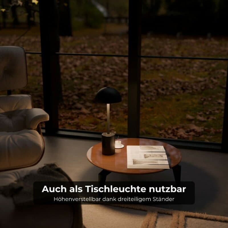 Lumière Design Akku-Stehleuchte Aurora in Schwarz