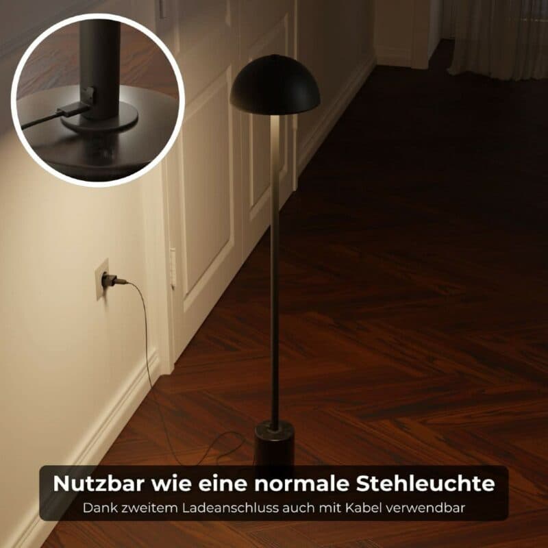 Lumière Design Akku-Stehleuchte Aurora in Schwarz