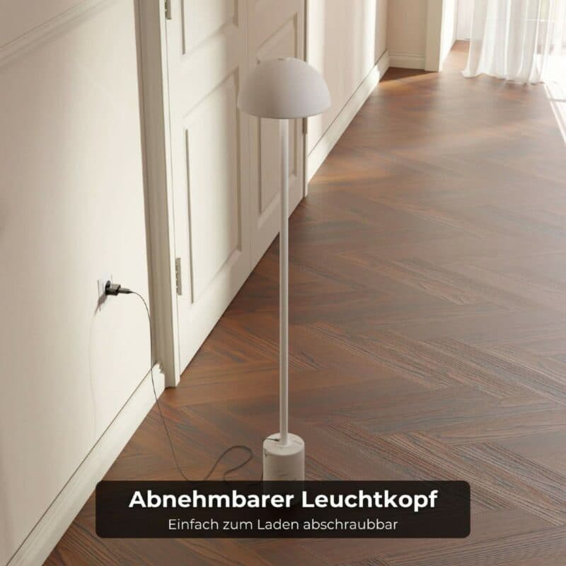 Lumière Design Akku-Stehleuchte Aurora in Weiß