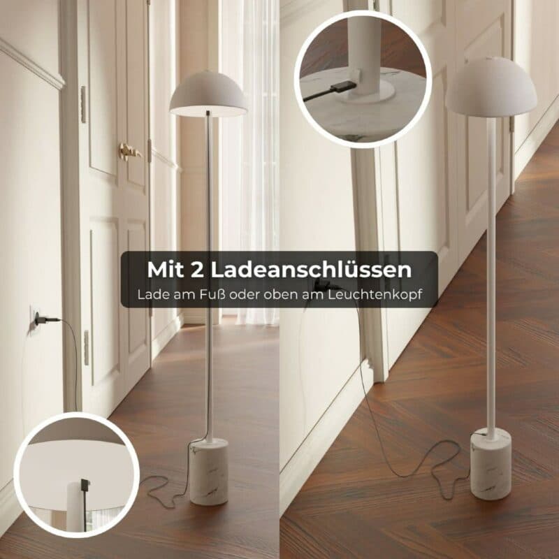 Lumière Design Akku-Stehleuchte Aurora in Weiß