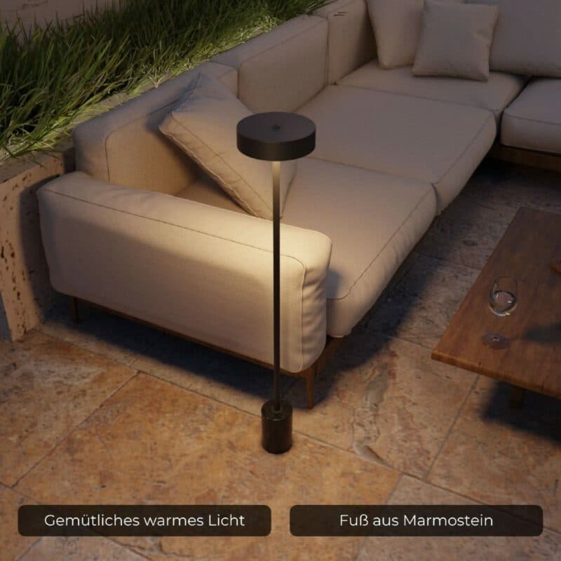 Lumière Design Akku-Stehleuchte Uranos in Schwarz