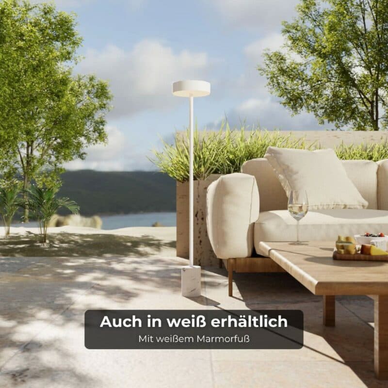 Lumière Design Akku-Stehleuchte Uranos in Weiß