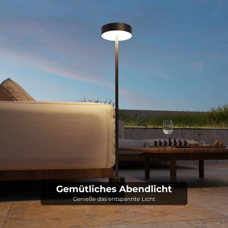 Lumière Design Akku-Stehleuchte Uranos in Schwarz