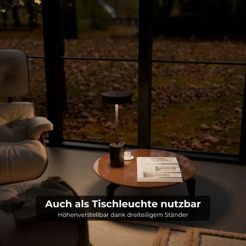 Lumière Design Akku-Stehleuchte Uranos in Schwarz