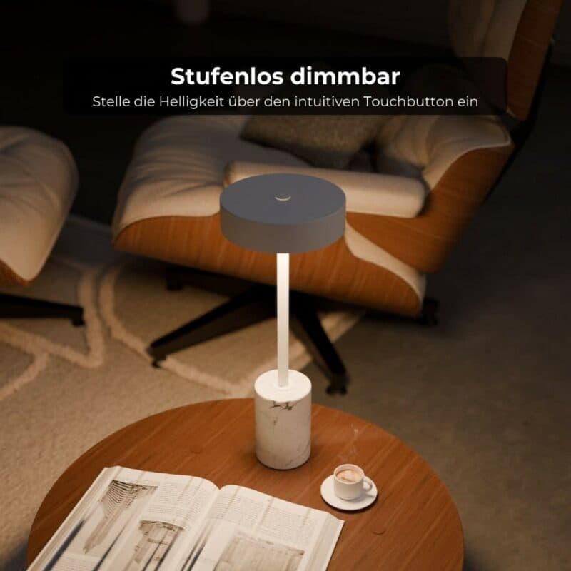 Lumière Design Akku-Stehleuchte Uranos in Weiß