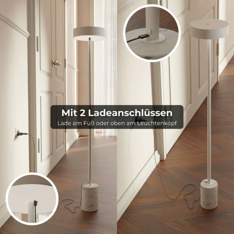 Lumière Design Akku-Stehleuchte Uranos in Weiß