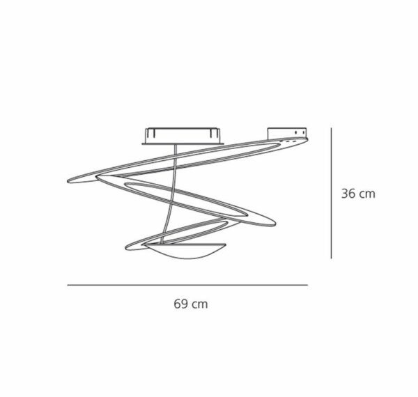 Artemide Pirce Mini Soffitto LED Maße