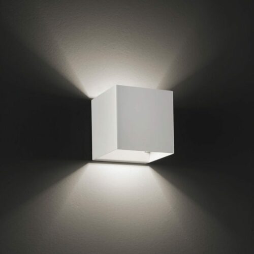 Lodes Wandleuchte Laser Cube 10x10 cm, Weiß matt - Lampen & Leuchten