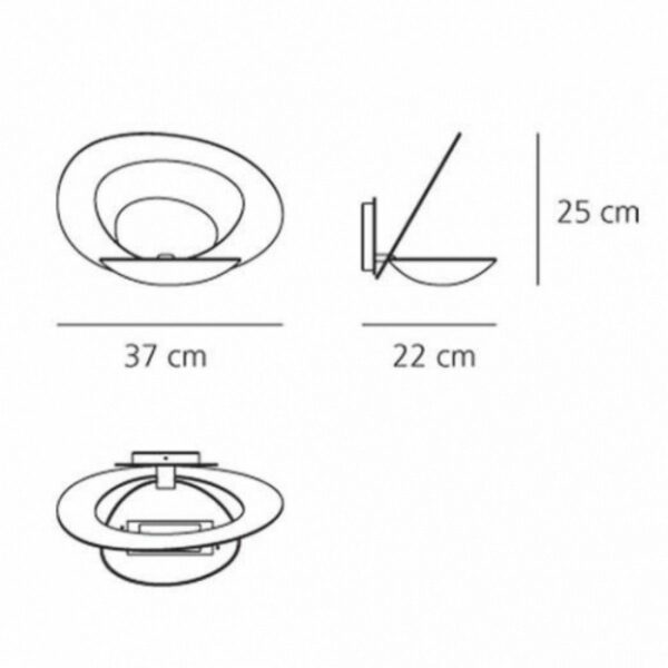 Artemide Wandleuchte Pirce Parete Maße