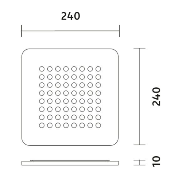Nimbus Deckenleuchte Modul Q 64 und Q 64 Aqua Direktmontage ohne Konverter Maße
