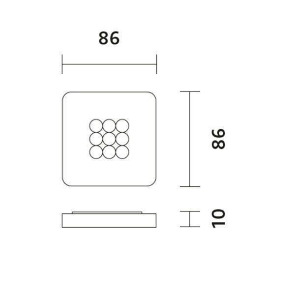 Nimbus Deckenleuchte Modul Q 9 und Q 9 Aqua Direktmontage ohne Konverter Maße
