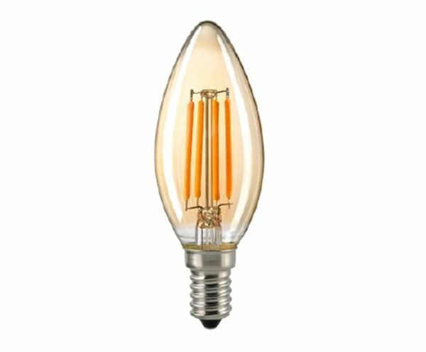 Sigor 4,5 W LED-Filament Kerze Gold E14 2400 K Dim