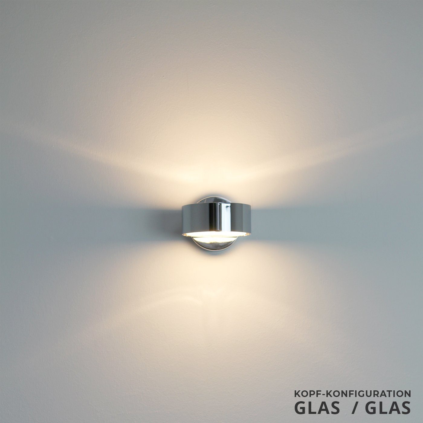 Top Light Wandleuchte Puk Kopf Glas/Glas