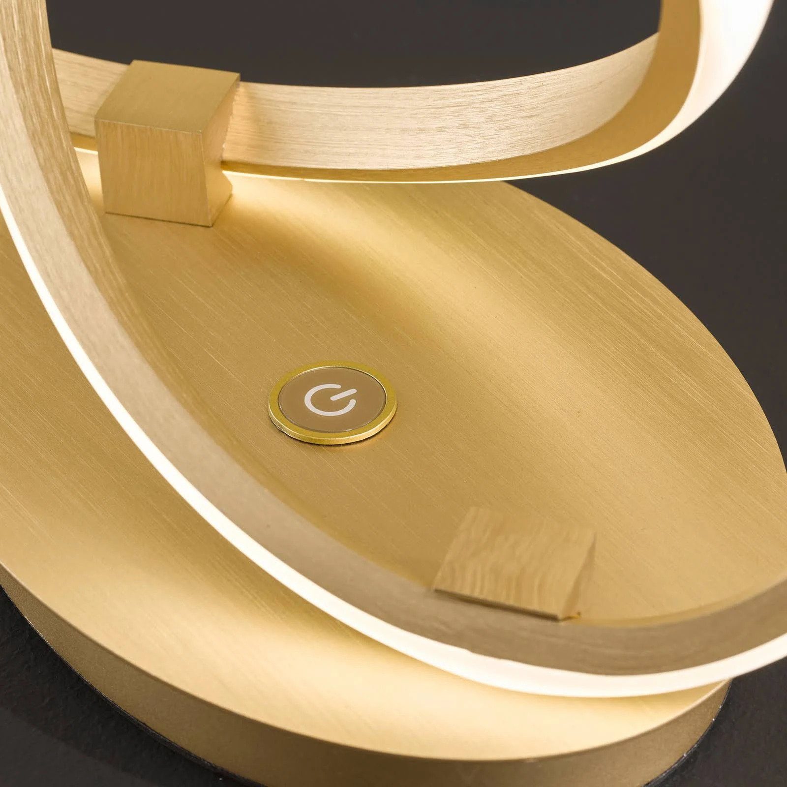 Wofi Tischleuchte Indigo Gold matt Detail Leuchtenfuß