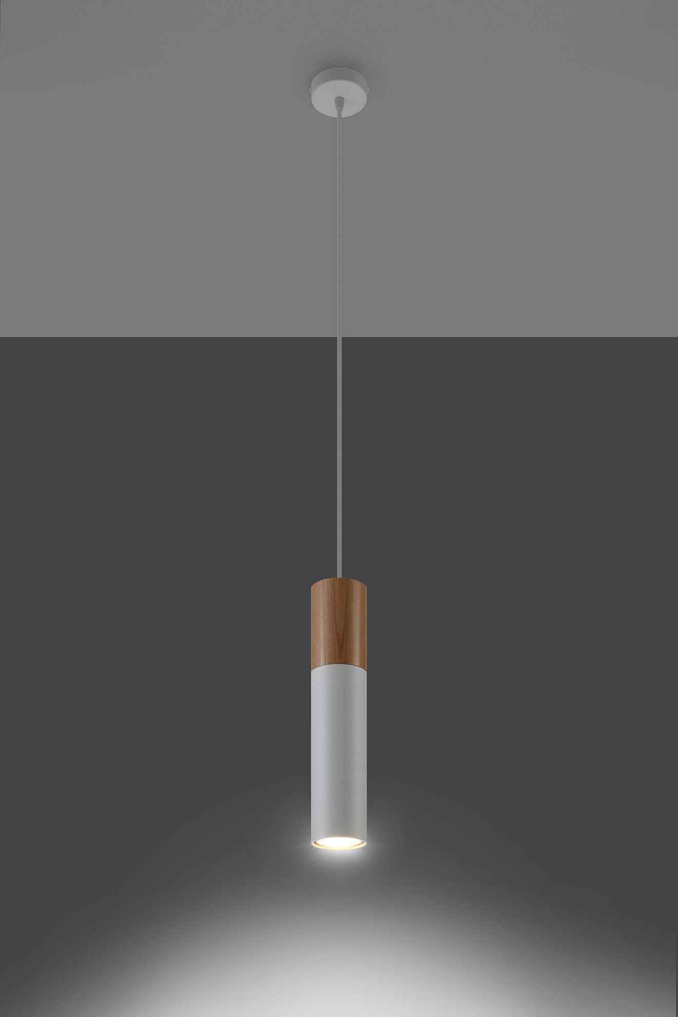 Sollux Lighting Pendelleuchte Pablo Weiß/Holz