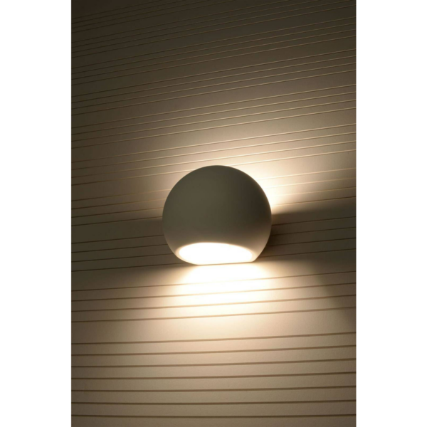 Sollux Lighting Wandleuchte Keramik Globe eingeschalten